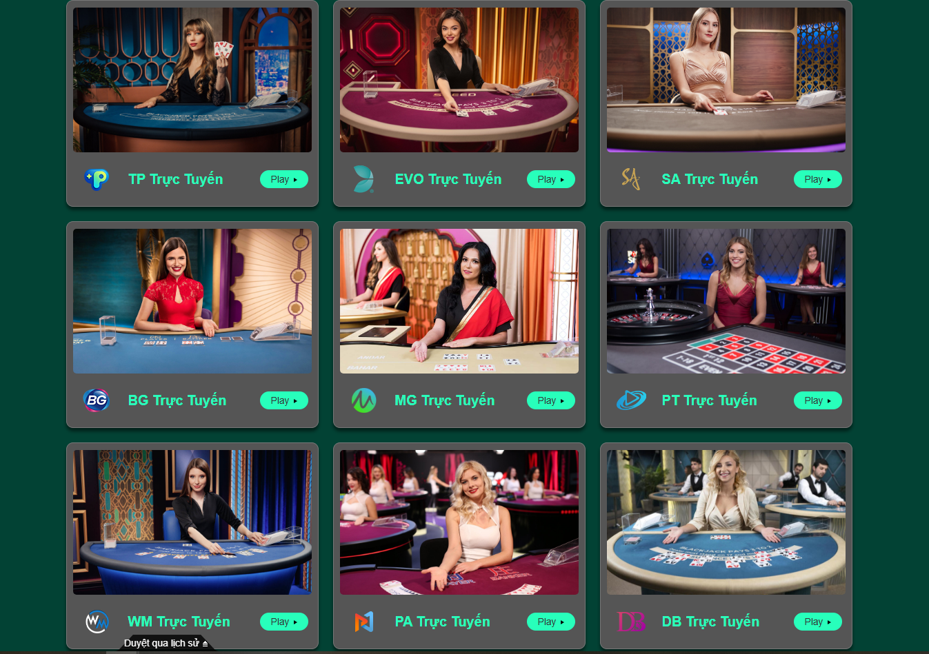 Các game HOT tại sảnh casino OK365