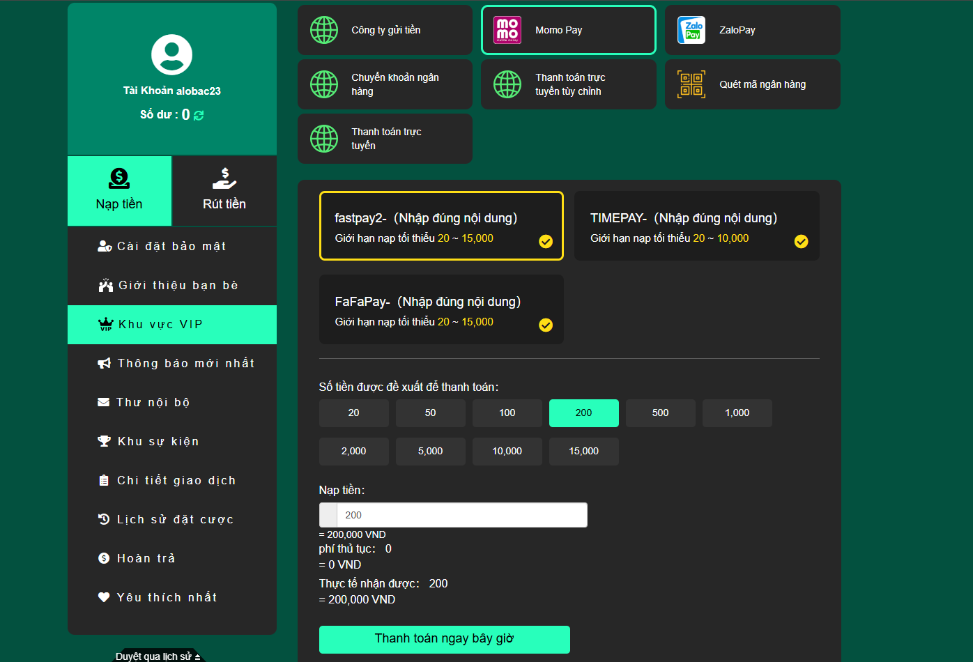OK365 | Trang Chủ Đăng Nhập Nhà Cái OK365.com Uy Tín 32 OK365 cung cấp nhiều phương thức nạp tiền để đáp ứng nhu cầu đa dạng của người chơi